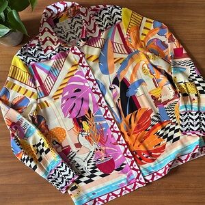 Rachel Zoe Multicolor Graphic Shirt Size Small